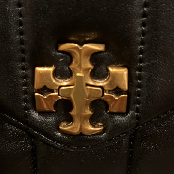 Tory Burch Kira Quilted Black Leather Double T Satchel - Picture 2 of 13